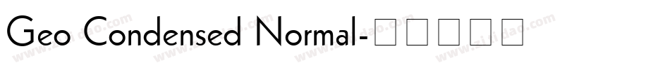 Geo Condensed Normal字体转换